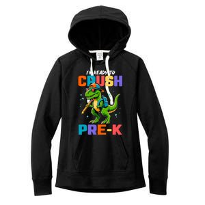 First Day Of Prek Boy Dinosaur Back To School Women's Fleece Hoodie