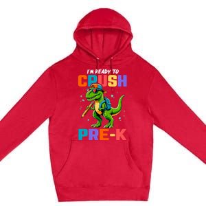 First Day Of Prek Boy Dinosaur Back To School Premium Pullover Hoodie