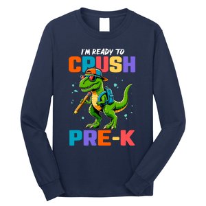 First Day Of Prek Boy Dinosaur Back To School Long Sleeve Shirt