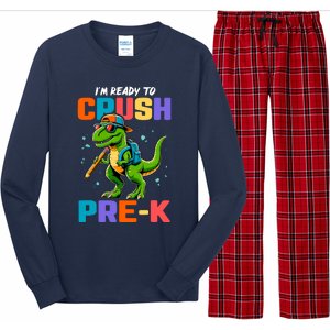 First Day Of Prek Boy Dinosaur Back To School Long Sleeve Pajama Set