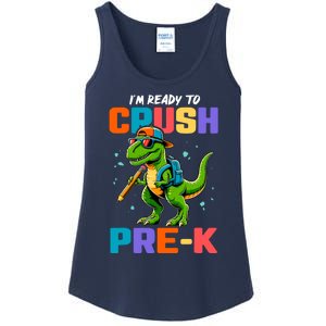 First Day Of Prek Boy Dinosaur Back To School Ladies Essential Tank