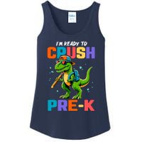 First Day Of Prek Boy Dinosaur Back To School Ladies Essential Tank