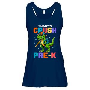 First Day Of Prek Boy Dinosaur Back To School Ladies Essential Flowy Tank