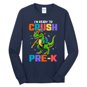 First Day Of Prek Boy Dinosaur Back To School Tall Long Sleeve T-Shirt