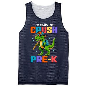 First Day Of Prek Boy Dinosaur Back To School Mesh Reversible Basketball Jersey Tank