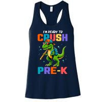 First Day Of Prek Boy Dinosaur Back To School Women's Racerback Tank