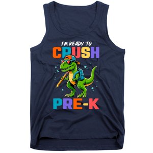 First Day Of Prek Boy Dinosaur Back To School Tank Top