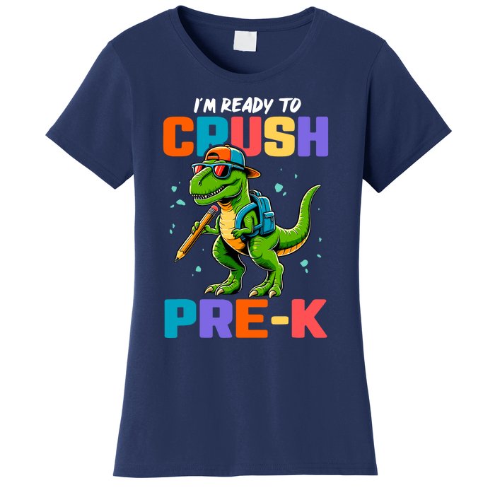 First Day Of Prek Boy Dinosaur Back To School Women's T-Shirt