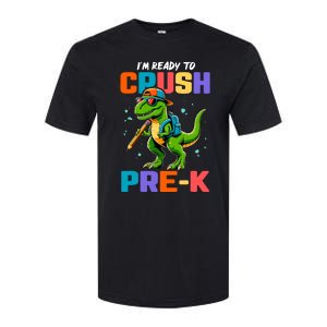 First Day Of Prek Boy Dinosaur Back To School Softstyle CVC T-Shirt