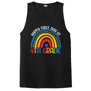 First Day Of 4Th Grade Teacher Rainbow Hello Fourth Grade Funny Gift PosiCharge Competitor Tank