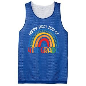 First Day Of 4Th Grade Teacher Rainbow Hello Fourth Grade Funny Gift Mesh Reversible Basketball Jersey Tank