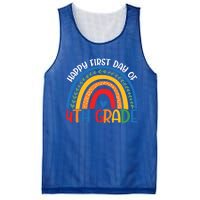 First Day Of 4Th Grade Teacher Rainbow Hello Fourth Grade Funny Gift Mesh Reversible Basketball Jersey Tank