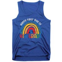 First Day Of 4Th Grade Teacher Rainbow Hello Fourth Grade Funny Gift Tank Top