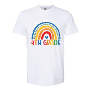 First Day Of 4Th Grade Teacher Rainbow Hello Fourth Grade Funny Gift Softstyle CVC T-Shirt