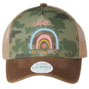 First Day Of School Hello Kindergarten Teacher Rainbow Legacy Tie Dye Trucker Hat