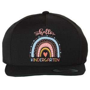 First Day Of School Hello Kindergarten Teacher Rainbow Wool Snapback Cap