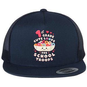 First Day Of 1st Grade Girl Back To School First Grade Cute Flat Bill Trucker Hat