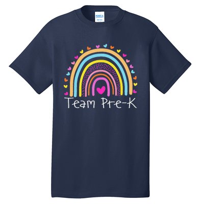 First Day Of Team PreK Squad Crew Preschool Teacher Rainbow Tall T-Shirt