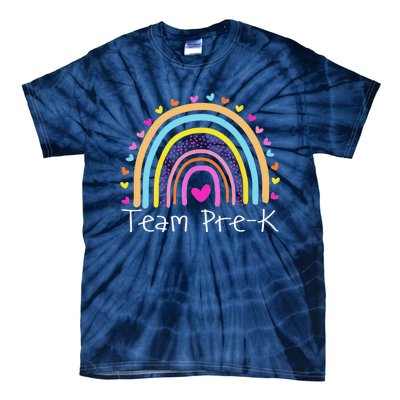 First Day Of Team PreK Squad Crew Preschool Teacher Rainbow Tie-Dye T-Shirt