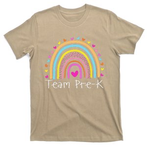 First Day Of Team PreK Squad Crew Preschool Teacher Rainbow T-Shirt