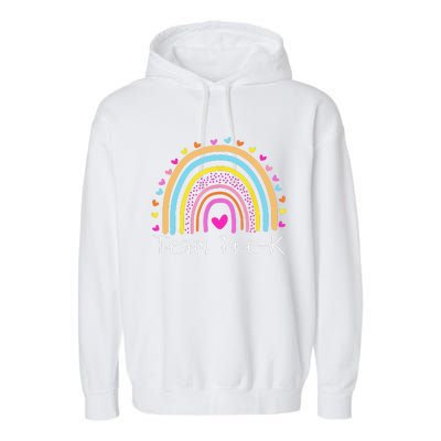 First Day Of Team PreK Squad Crew Preschool Teacher Rainbow Garment-Dyed Fleece Hoodie