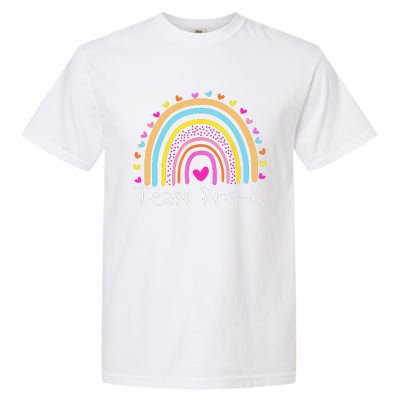 First Day Of Team PreK Squad Crew Preschool Teacher Rainbow Garment-Dyed Heavyweight T-Shirt