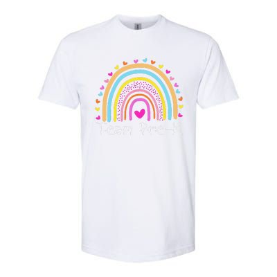 First Day Of Team PreK Squad Crew Preschool Teacher Rainbow Softstyle CVC T-Shirt