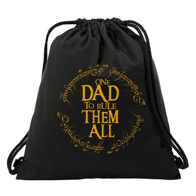 FatherS Day One Dad To Rule Them All Father Gift Drawstring Bag