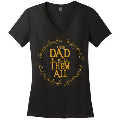 FatherS Day One Dad To Rule Them All Father Gift Women's V-Neck T-Shirt