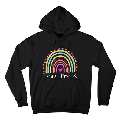 First Day Of Team PreK Squad Crew Preschool Teacher Rainbow Hoodie