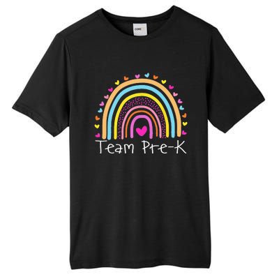 First Day Of Team PreK Squad Crew Preschool Teacher Rainbow Tall Fusion ChromaSoft Performance T-Shirt