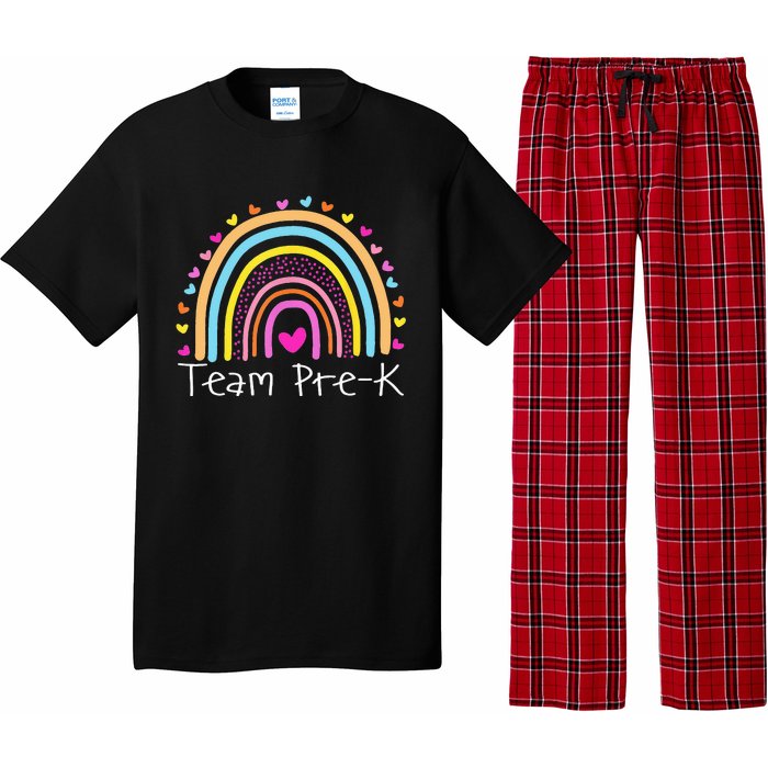 First Day Of Team PreK Squad Crew Preschool Teacher Rainbow Pajama Set