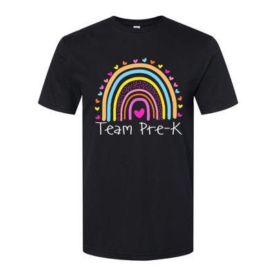 First Day Of Team PreK Squad Crew Preschool Teacher Rainbow Softstyle CVC T-Shirt