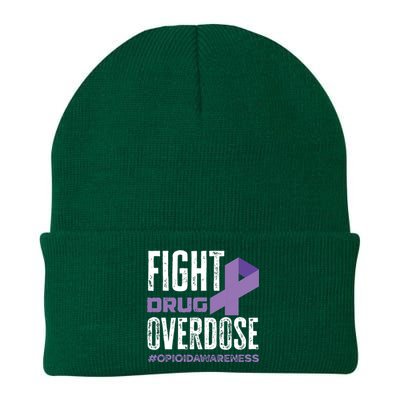 Fight Drug Overdose Pruple Ribbon Opioid Overdose Awareness Knit Cap Winter Beanie