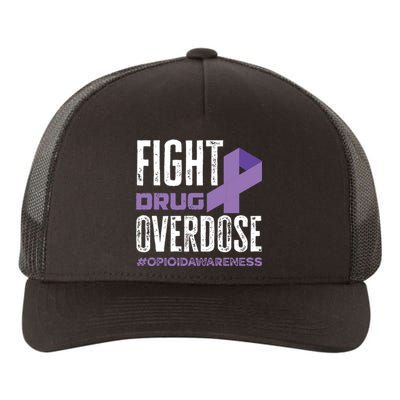 Fight Drug Overdose Pruple Ribbon Opioid Overdose Awareness Yupoong Adult 5-Panel Trucker Hat