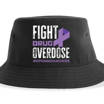 Fight Drug Overdose Pruple Ribbon Opioid Overdose Awareness Sustainable Bucket Hat