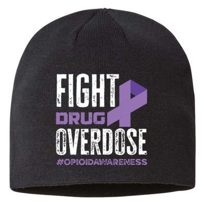 Fight Drug Overdose Pruple Ribbon Opioid Overdose Awareness Sustainable Beanie