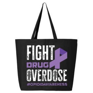 Fight Drug Overdose Pruple Ribbon Opioid Overdose Awareness 25L Jumbo Tote