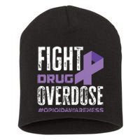 Fight Drug Overdose Pruple Ribbon Opioid Overdose Awareness Short Acrylic Beanie