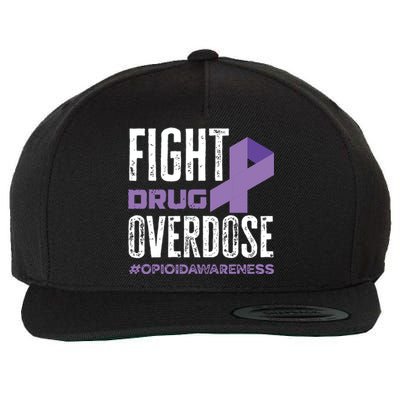 Fight Drug Overdose Pruple Ribbon Opioid Overdose Awareness Wool Snapback Cap