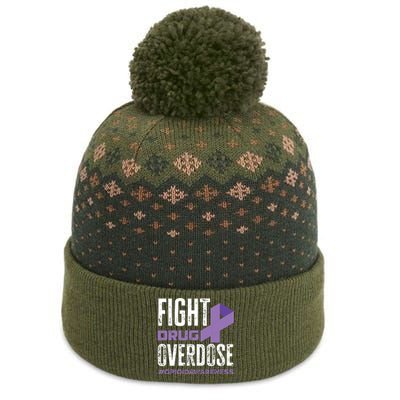 Fight Drug Overdose Pruple Ribbon Opioid Overdose Awareness The Baniff Cuffed Pom Beanie