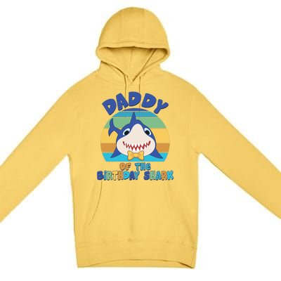 Funny Daddy Of The Birthday Shark Premium Pullover Hoodie