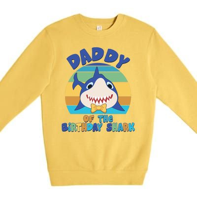 Funny Daddy Of The Birthday Shark Premium Crewneck Sweatshirt