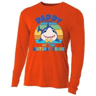 Funny Daddy Of The Birthday Shark Cooling Performance Long Sleeve Crew