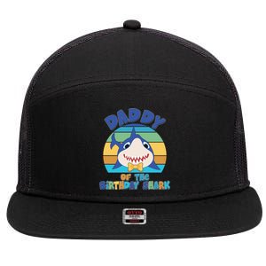 Funny Daddy Of The Birthday Shark 7 Panel Mesh Trucker Snapback Hat