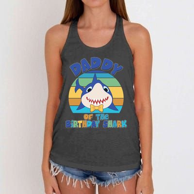 Funny Daddy Of The Birthday Shark Women's Knotted Racerback Tank