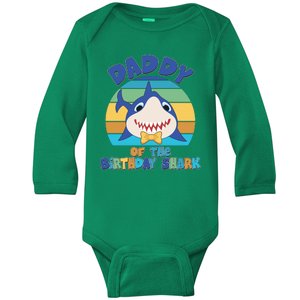 Funny Daddy Of The Birthday Shark Baby Long Sleeve Bodysuit