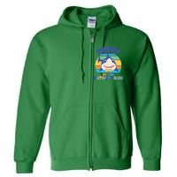 Funny Daddy Of The Birthday Shark Full Zip Hoodie