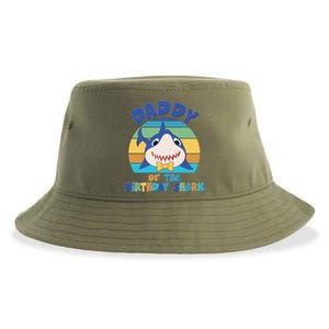 Funny Daddy Of The Birthday Shark Sustainable Bucket Hat