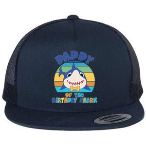 Funny Daddy Of The Birthday Shark Flat Bill Trucker Hat